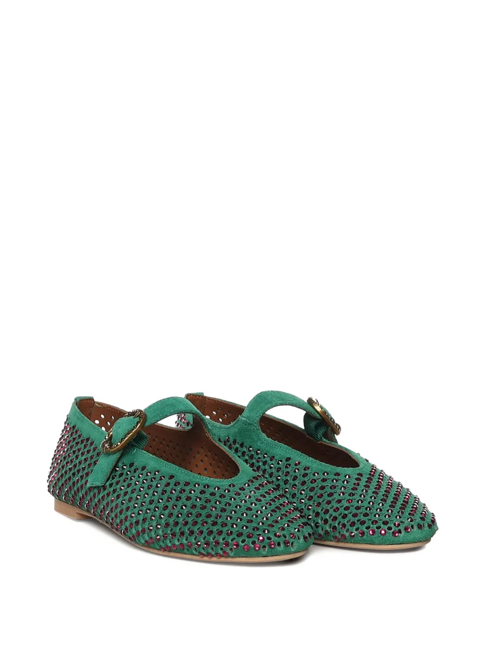 Kurt Geiger London Mayfair buckle-embellished ballet flats Groen