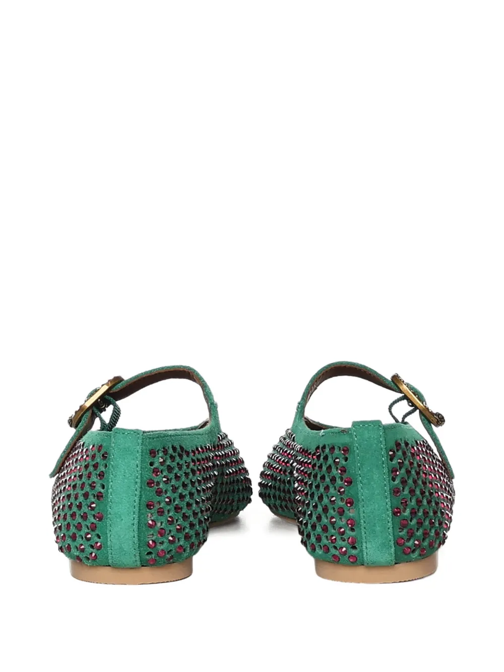 Kurt Geiger London Mayfair buckle-embellished ballet flats Groen