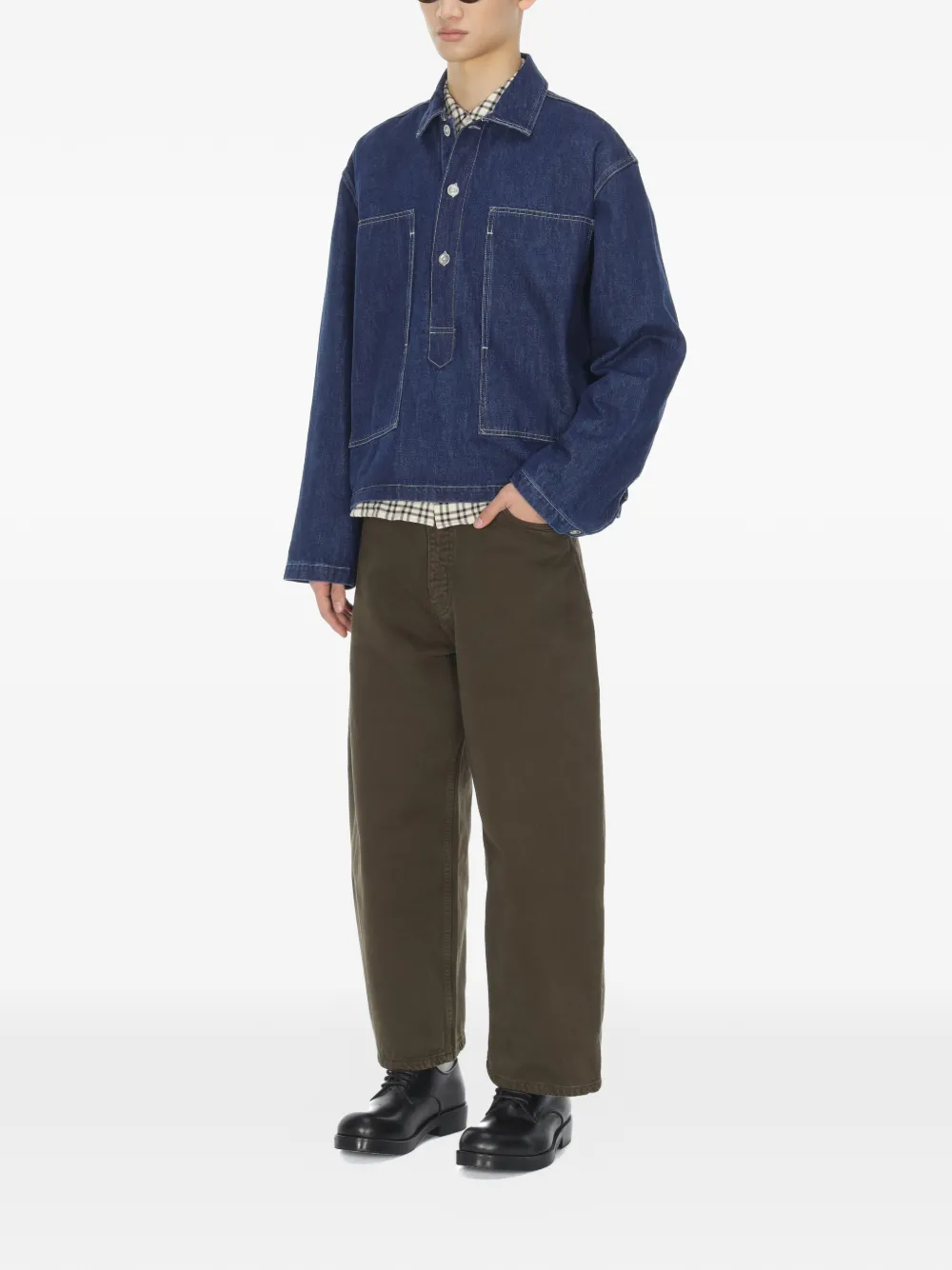 Studio Nicholson Pocket Popover Shirt - Blue 