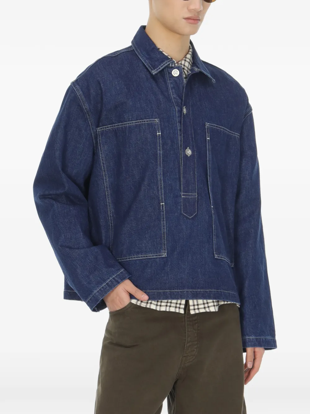 Studio Nicholson Popover overhemd met zak Blauw