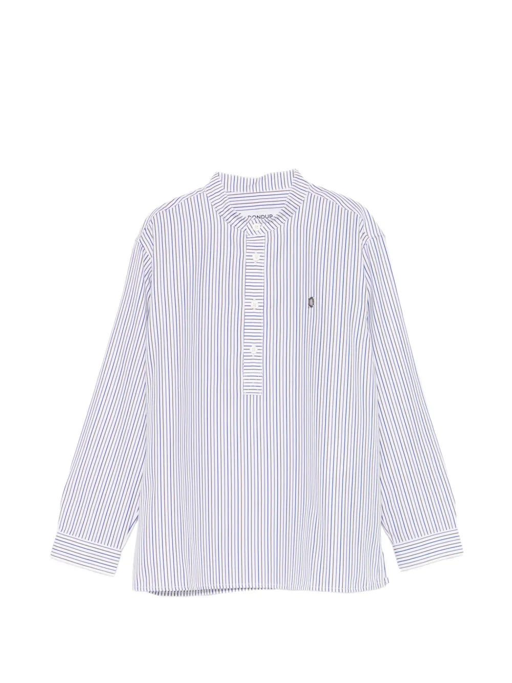 DONDUP KIDS striped collarless polo shirt - Bianco