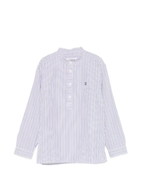 DONDUP KIDS striped collarless polo shirt