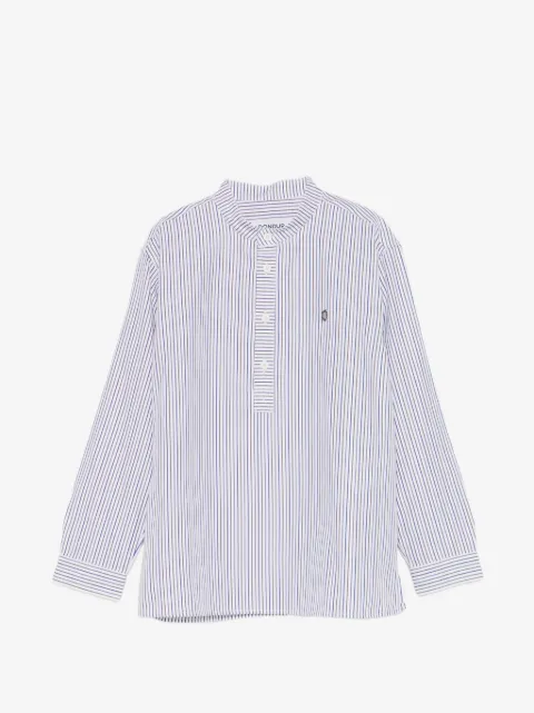 DONDUP KIDS striped collarless polo shirt