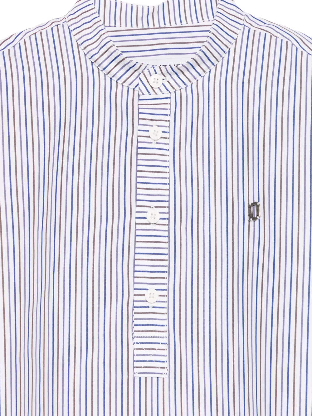  Dondup Kids Striped Collarless Polo Shirt - White 