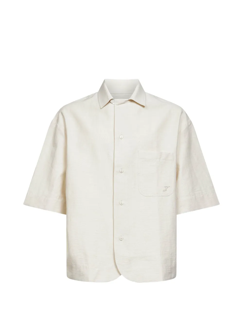 Jacquemus grosgrain logo patch pocket shirt - Neutrals