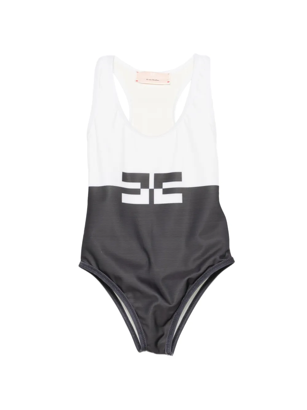 Elisabetta Franchi La Mia Bambina logo-print swimsuit - Bianco
