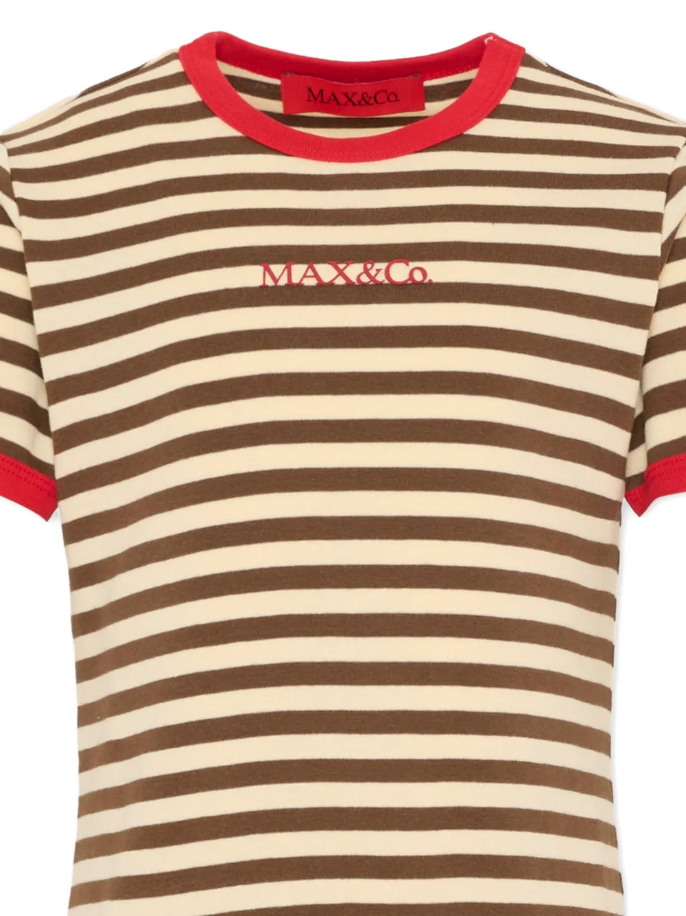 MAX&Co. Kids Jurk met gestreepte afwerking Beige