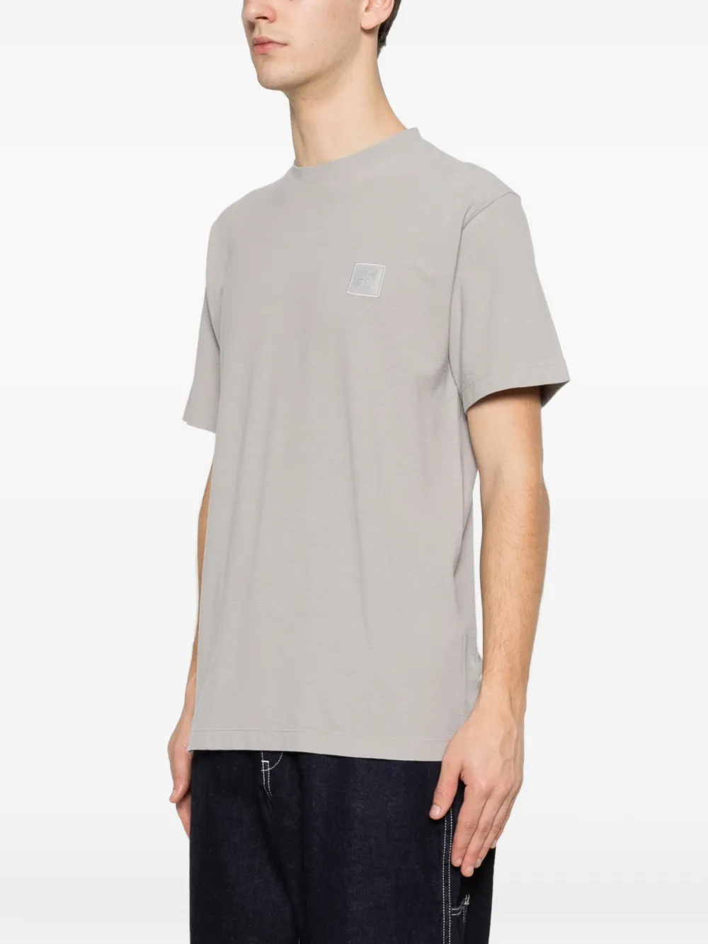 Stone Island Ghost T-shirt met logopatch en ronde hals Grijs