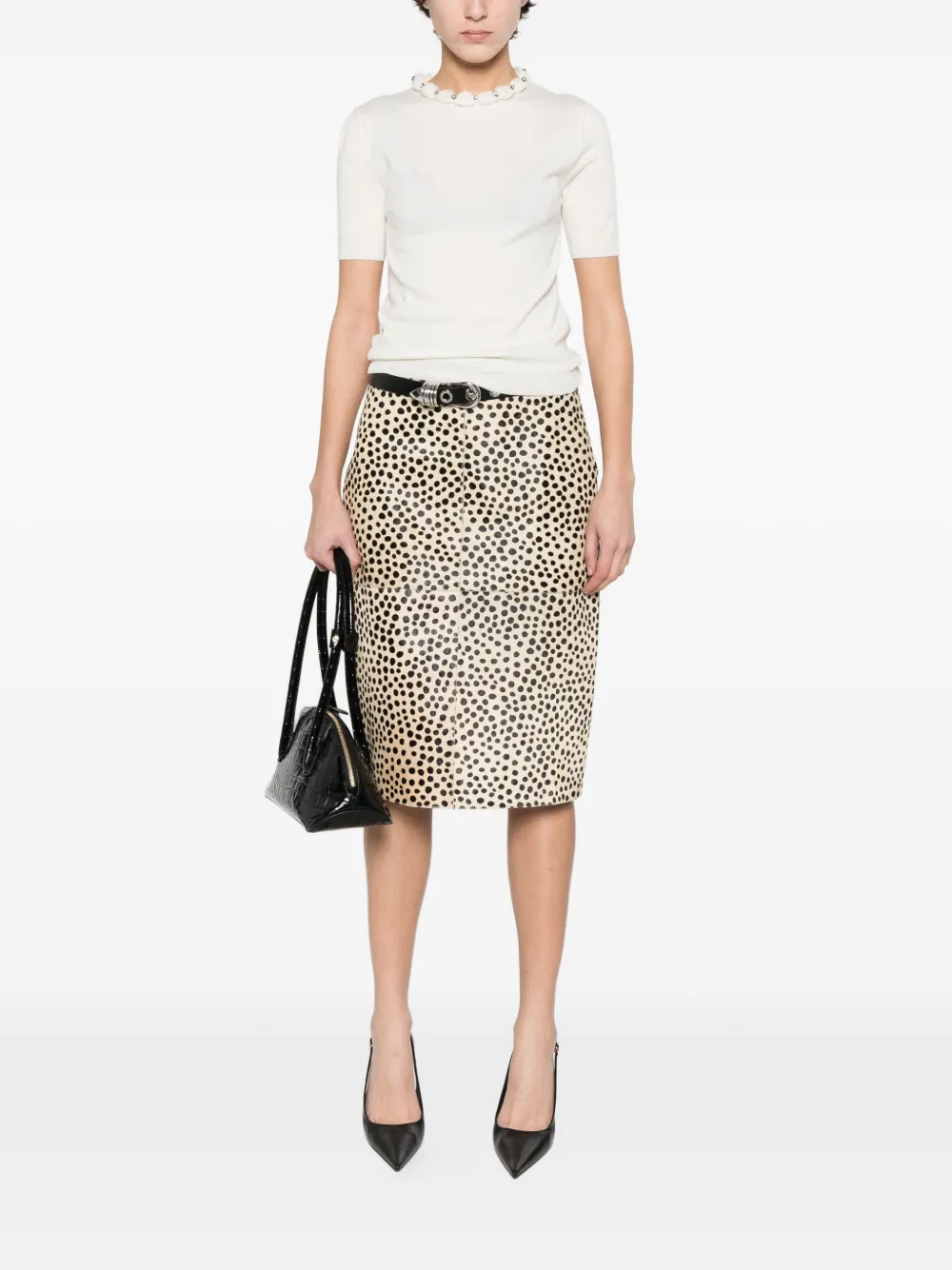 Valentino Garavani Gewelfde blouse met scheerwol Wit