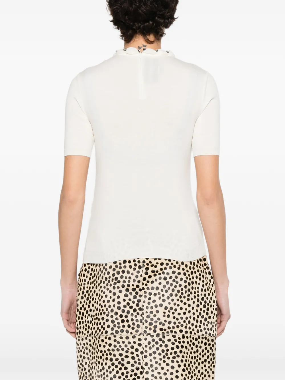 Valentino Garavani Gewelfde blouse met scheerwol Wit