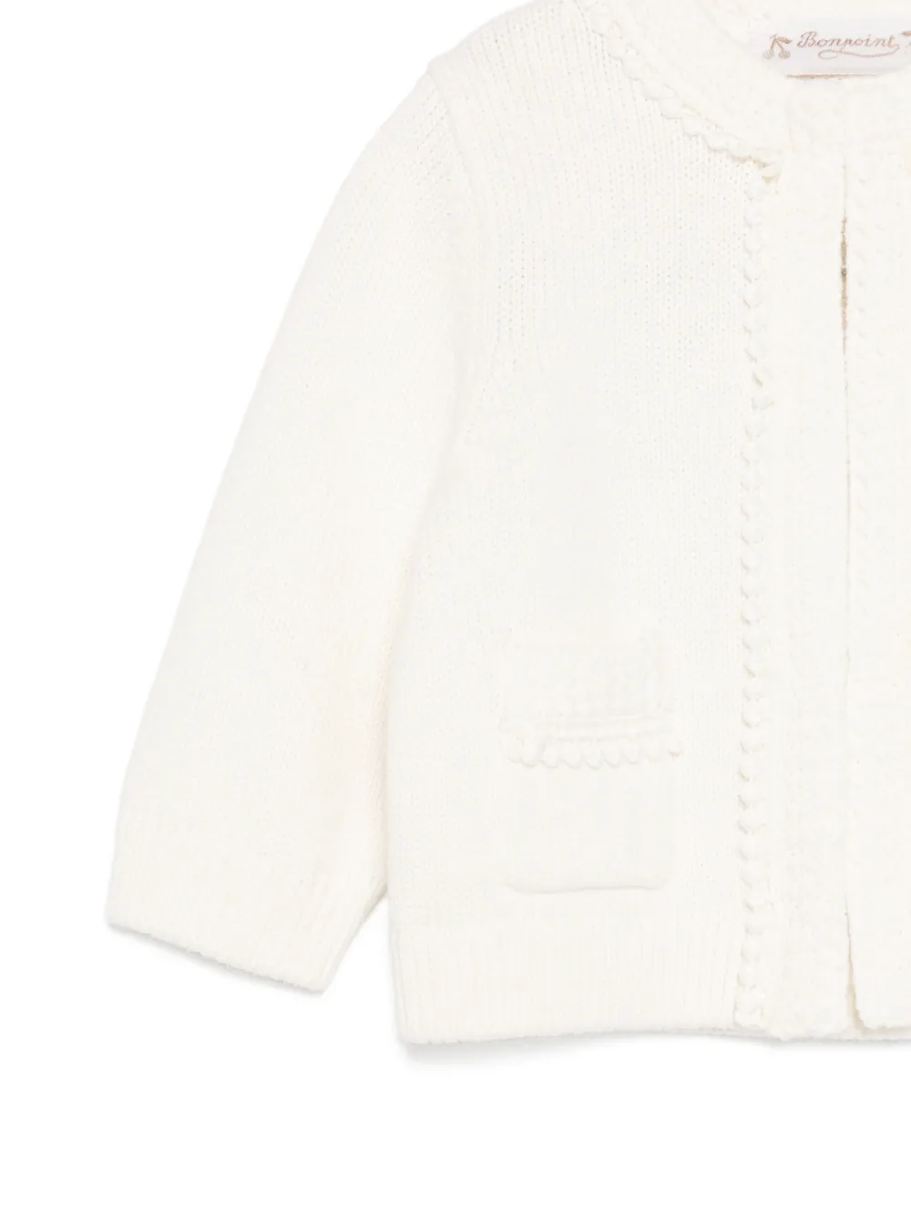 Bonpoint Laine vest met zak aan de voorkant Wit