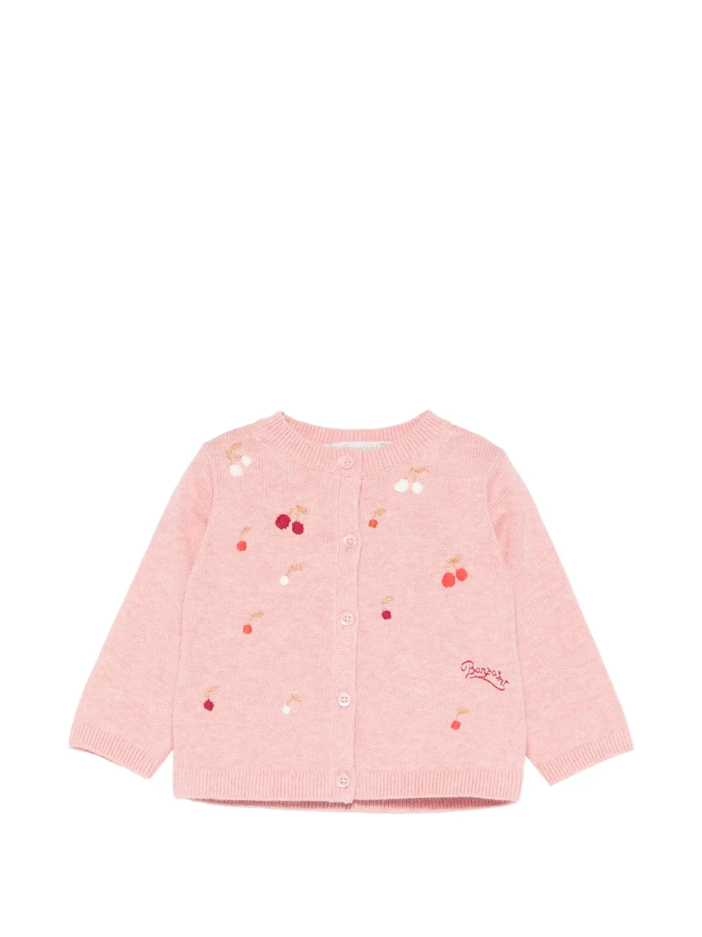 Bonpoint cherry-embroidered cardigan - Rosa