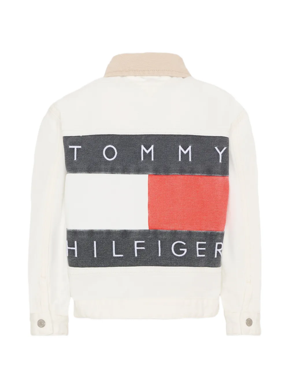 Tommy Hilfiger Junior Katoenen jack met logo Wit