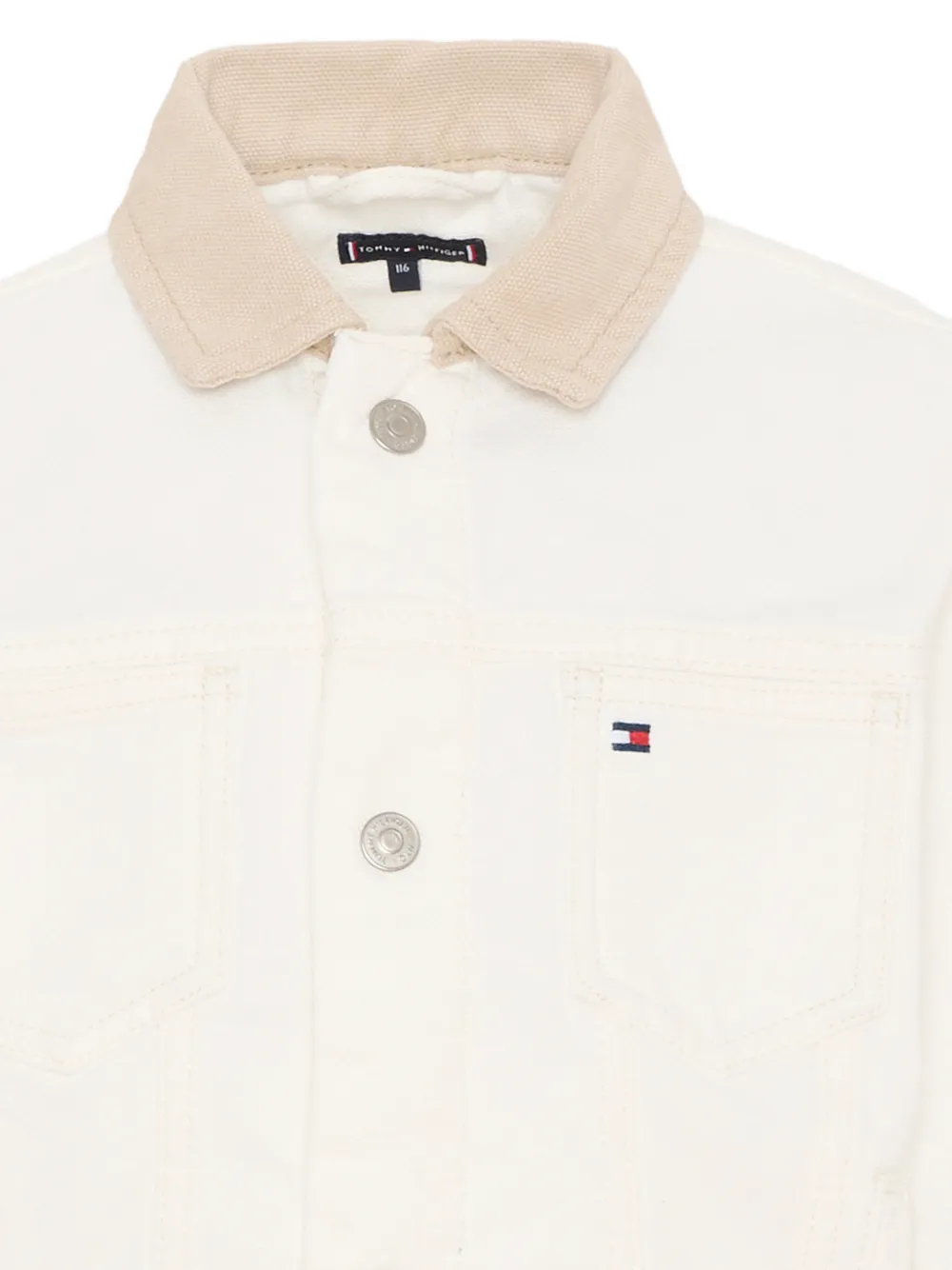 Tommy Hilfiger Junior Katoenen jack met logo Wit
