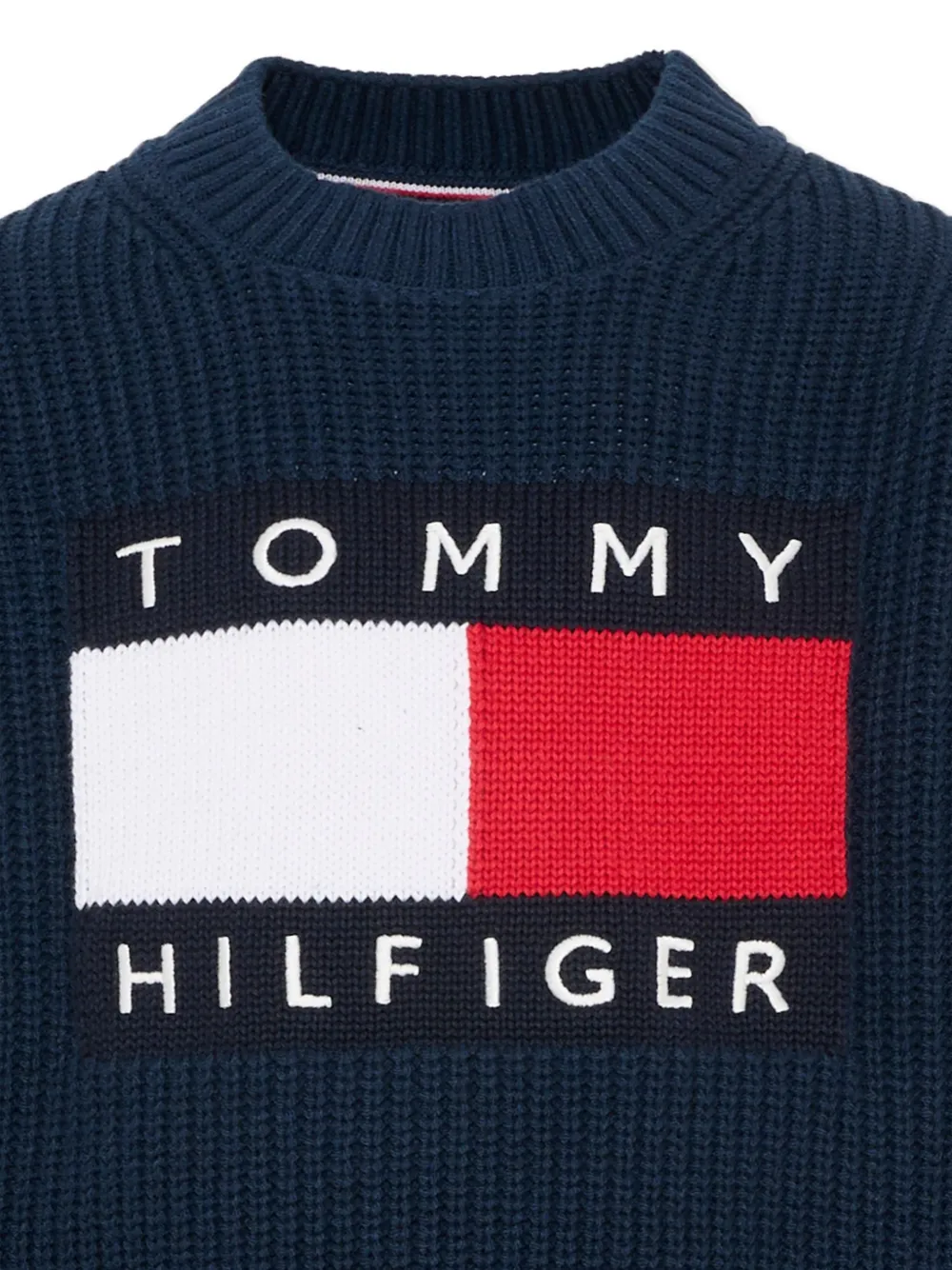 Tommy Hilfiger Junior Heritage Flag gebreide trui Blauw