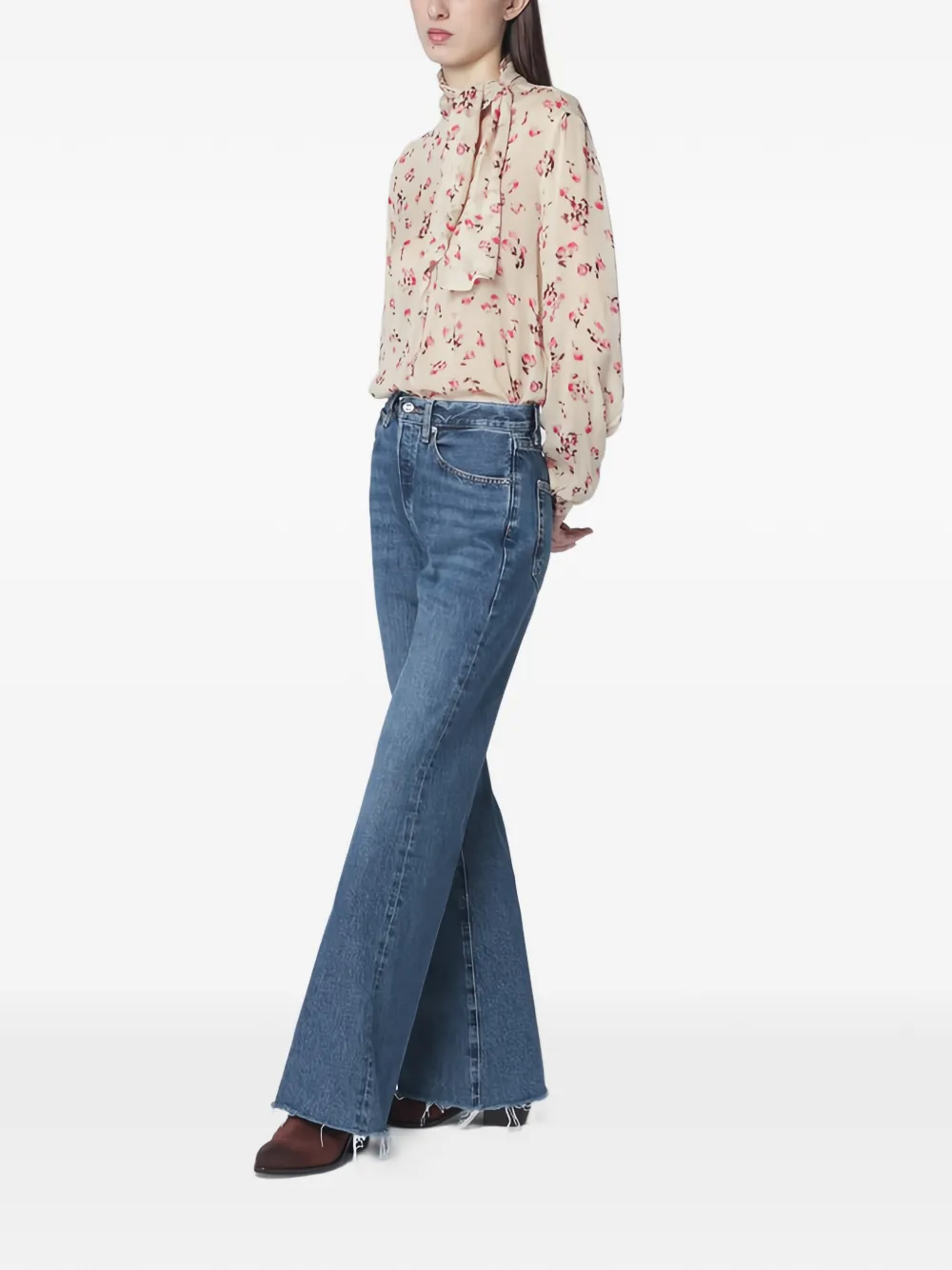 FRAME Antidote jeans met franje Blauw