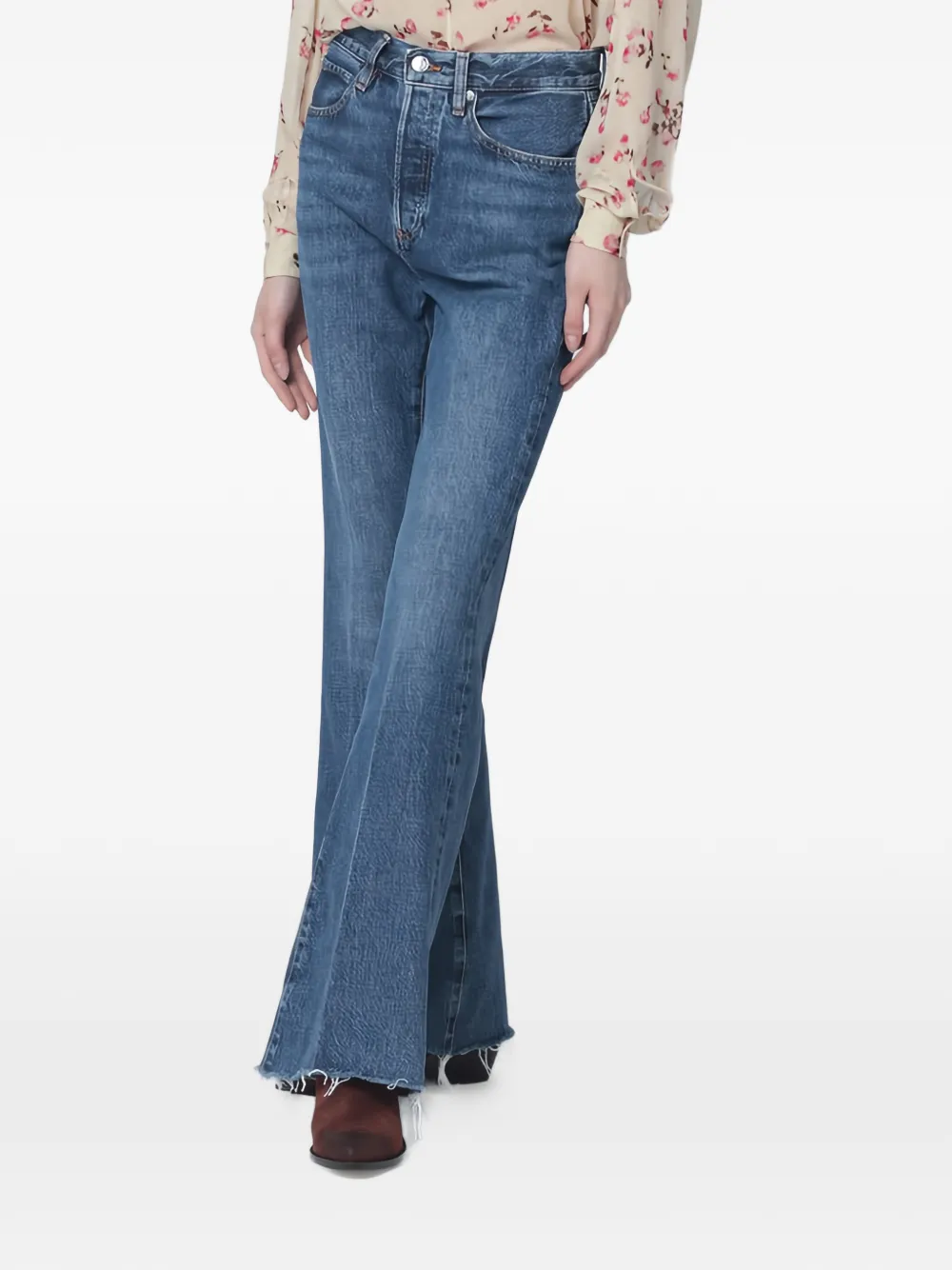 FRAME Antidote jeans met franje Blauw