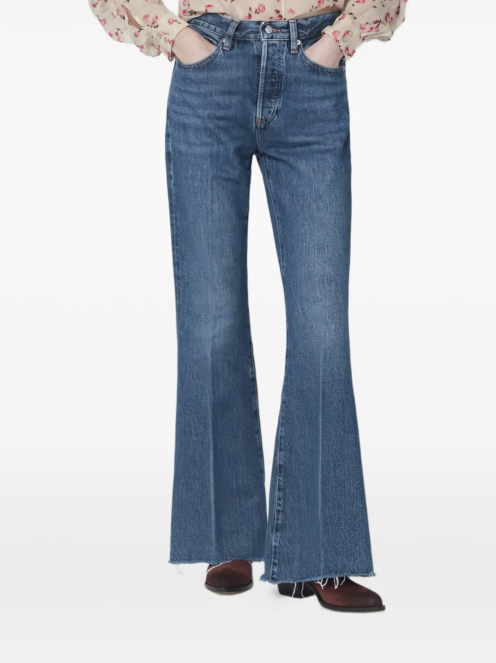 FRAME Ausgefranste Antidote Jeans - Blau