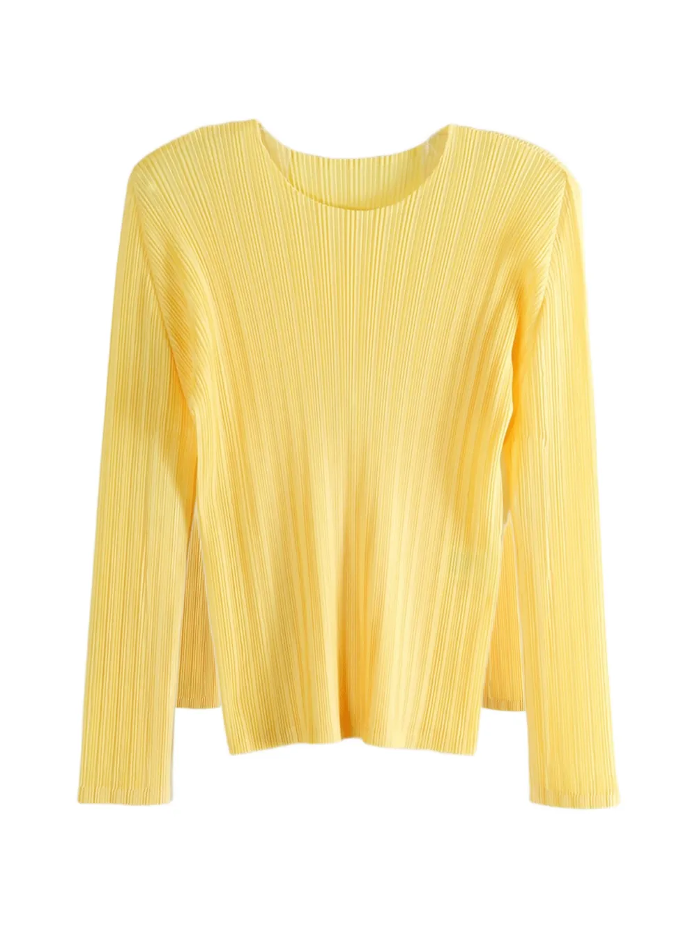 Pleats Please Issey Miyake pleated long-sleeved top - Giallo