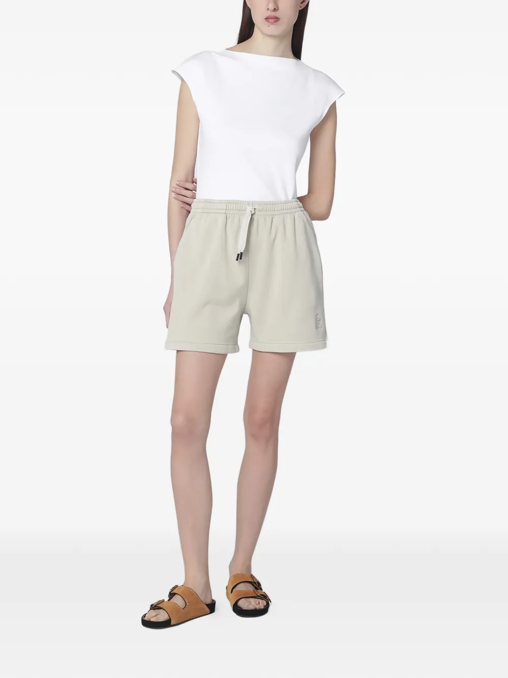 Drawstring-Fastening Logo-Detail Shorts