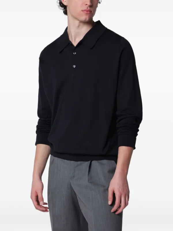 トップス JOHN SMEDLEY for UNITED ARROWS Knit Polo John Smedley Adrian Slim Fit Sea Island Polo Navy at CareOfCarl.com