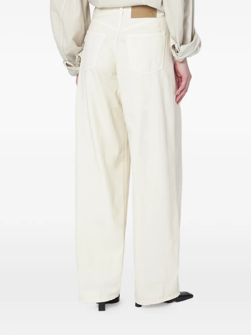 Haikure Jeans met wijde pijpen Beige
