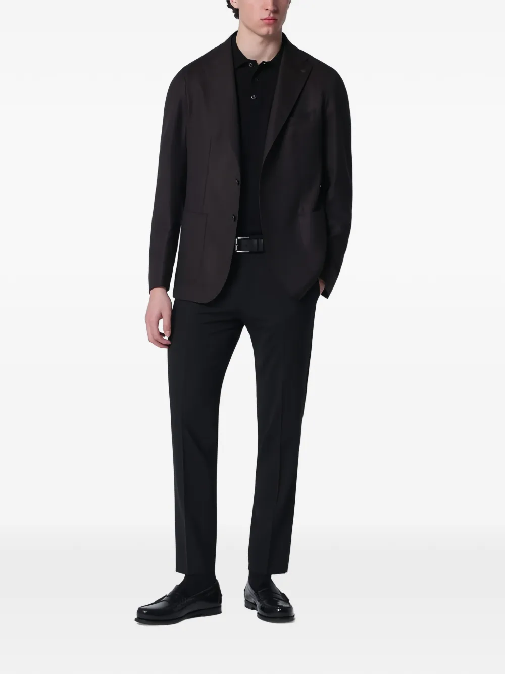 Tagliatore Wollen blazer met enkele rij knopen Bruin