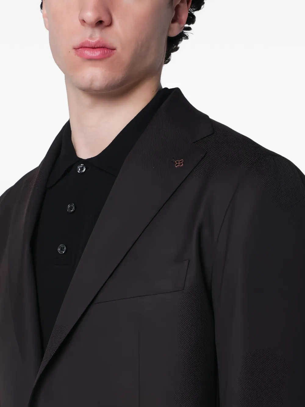 Tagliatore Wollen blazer met enkele rij knopen Bruin