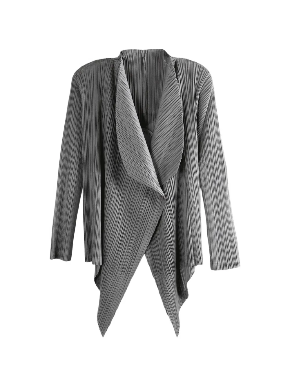Pleats Please Issey Miyake button plissé knitwear - Grigio