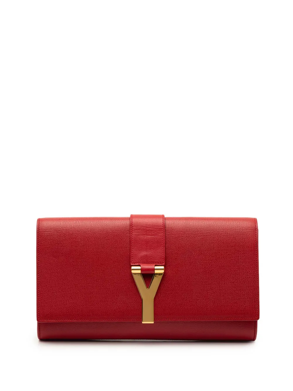 Saint Laurent Pre-Owned 2013-2025 Textured Leather Chyc Ligne clutch bag - Rosso