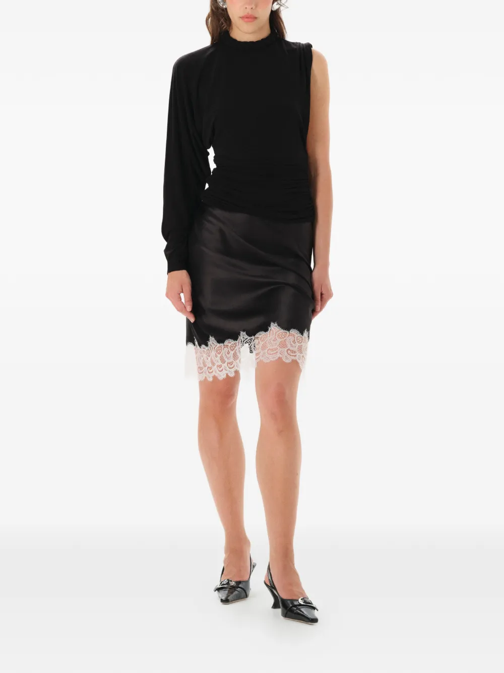  Manurí One-shoulder Blouse - Black 