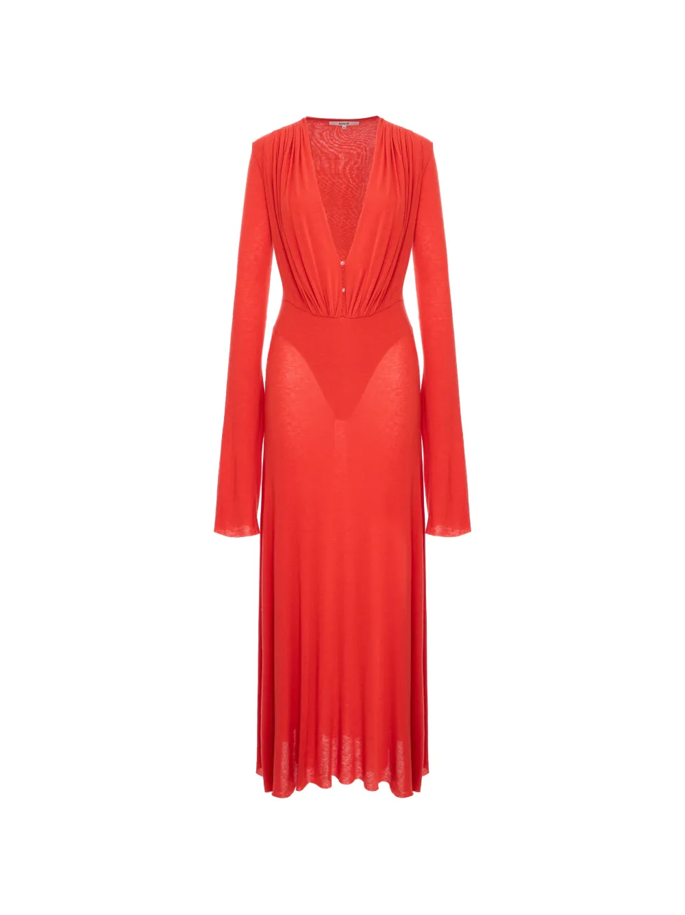MANURÍ Suki long-sleeve maxi dress - Rosso