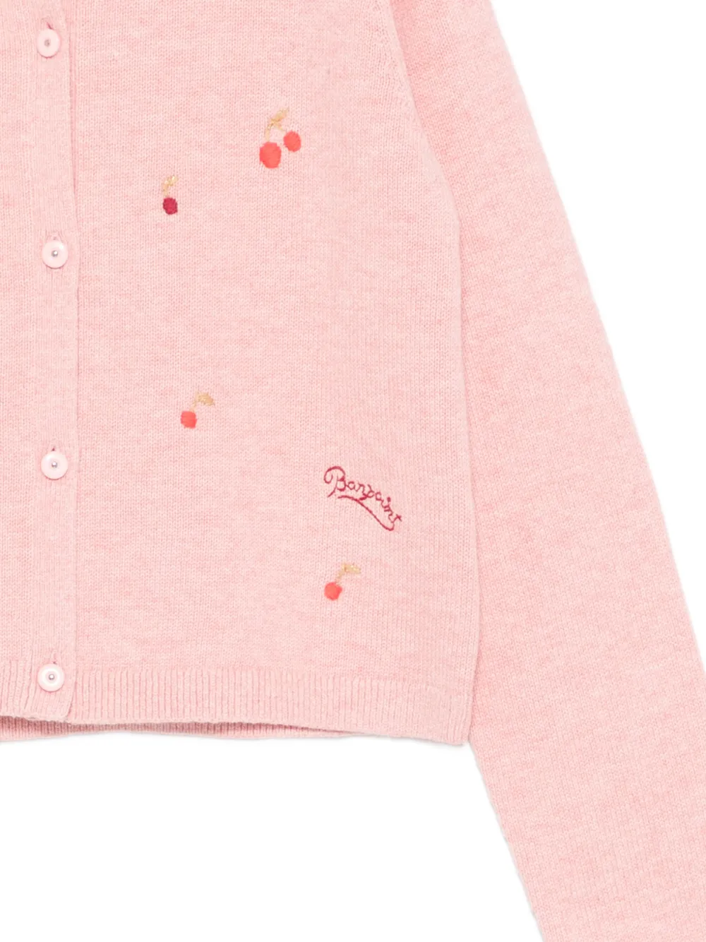  Bonpoint Embroidered Cardigan - Pink 