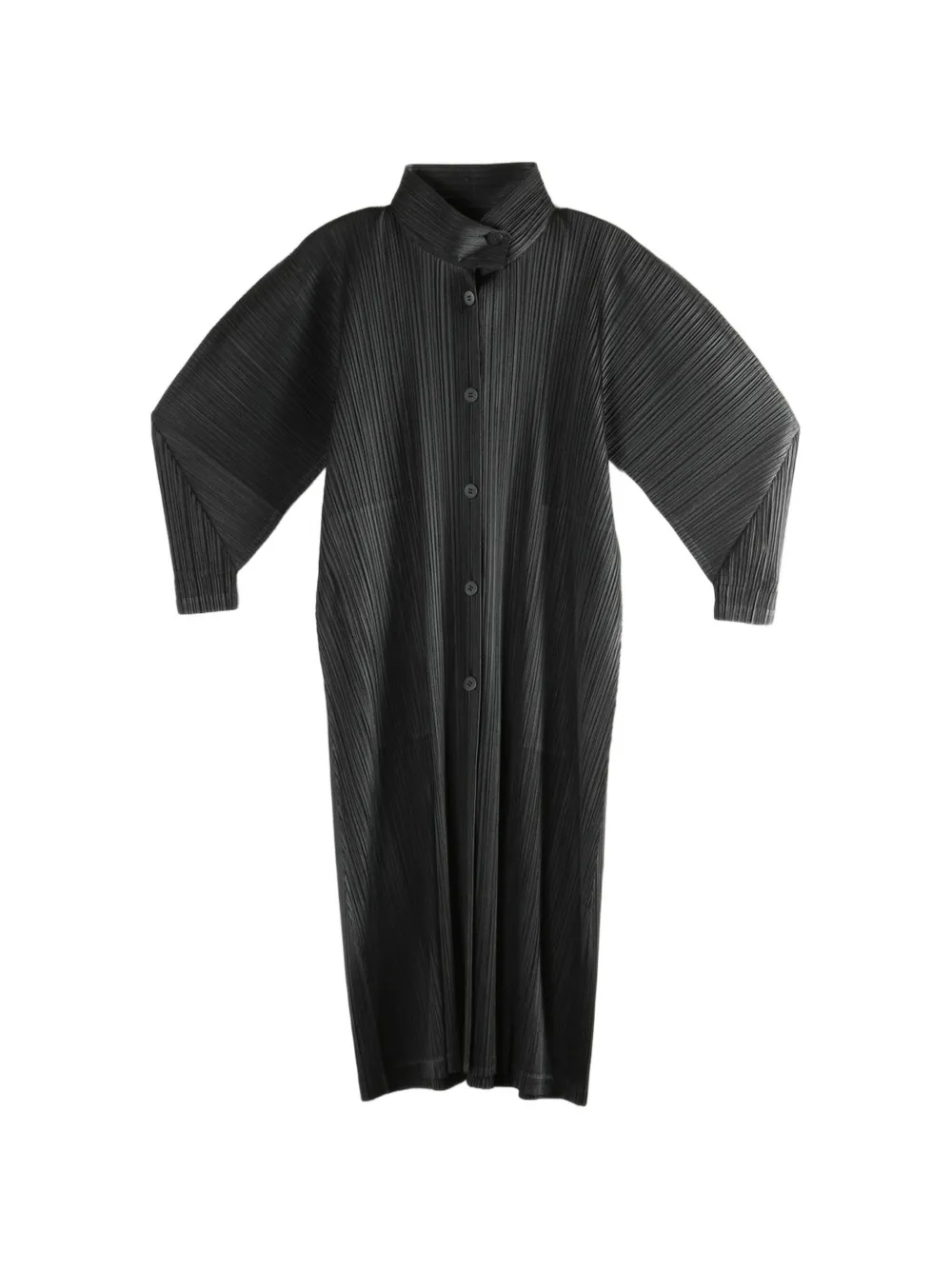 Pleats Please Issey Miyake button plissé coat - Nero