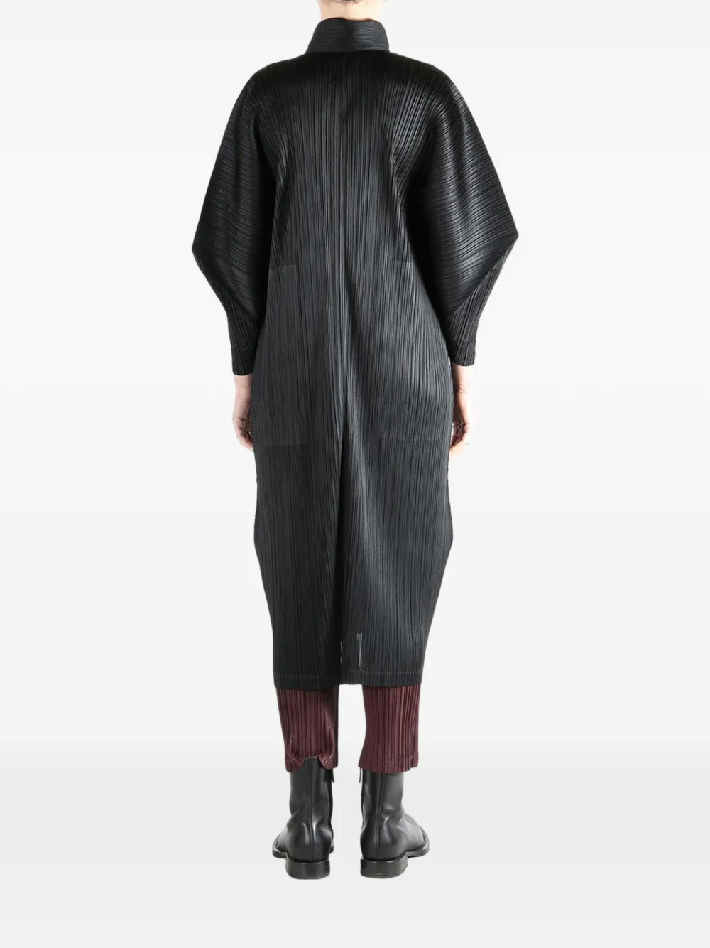 Pleats Please Issey Miyake Plissé jas met knopen Zwart