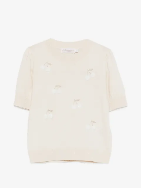Bonpoint playera con motivo de cerezas