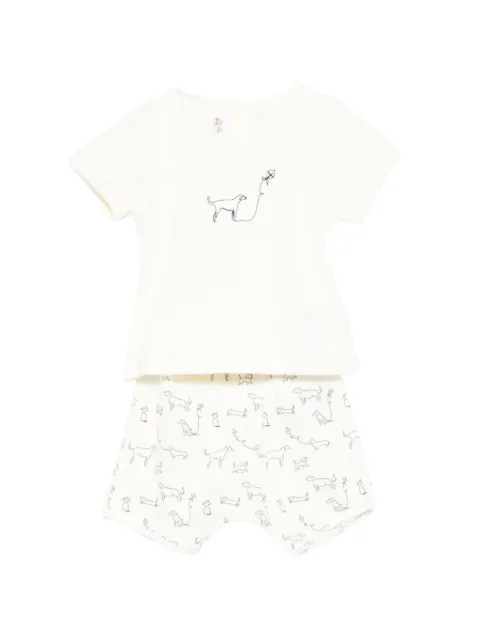 Bonpoint Fanilo dog-print shorts set (set of two)