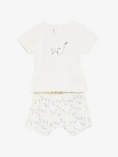 Bonpoint Fanilo ドッグプリント ショートパンツ セット