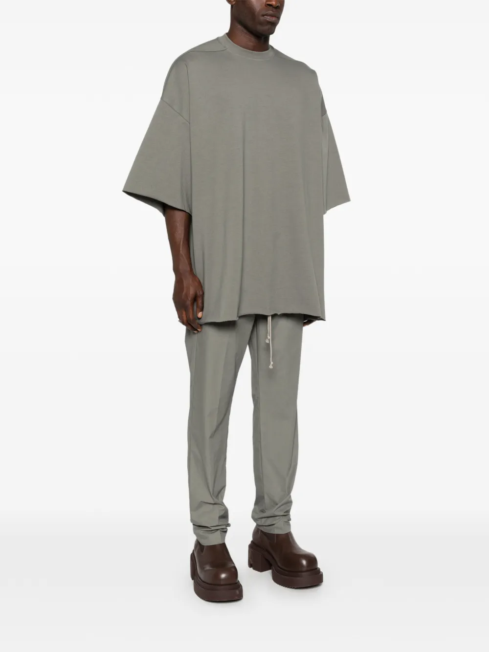 Rick Owens T-shirt met gerafelde zoom Groen