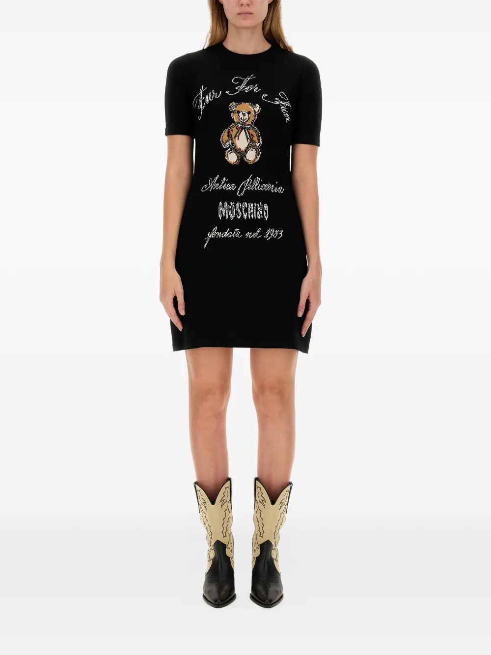 Moschino Mini-jurk met grafische print Zwart