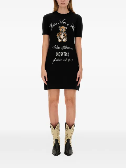 Moschino vestido corto con motivo Teddy