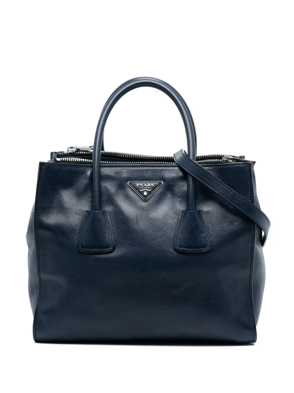 Prada Pre-Owned 2010-2025 Glace Calf Twin Pocket Double Handle satchel - Blu