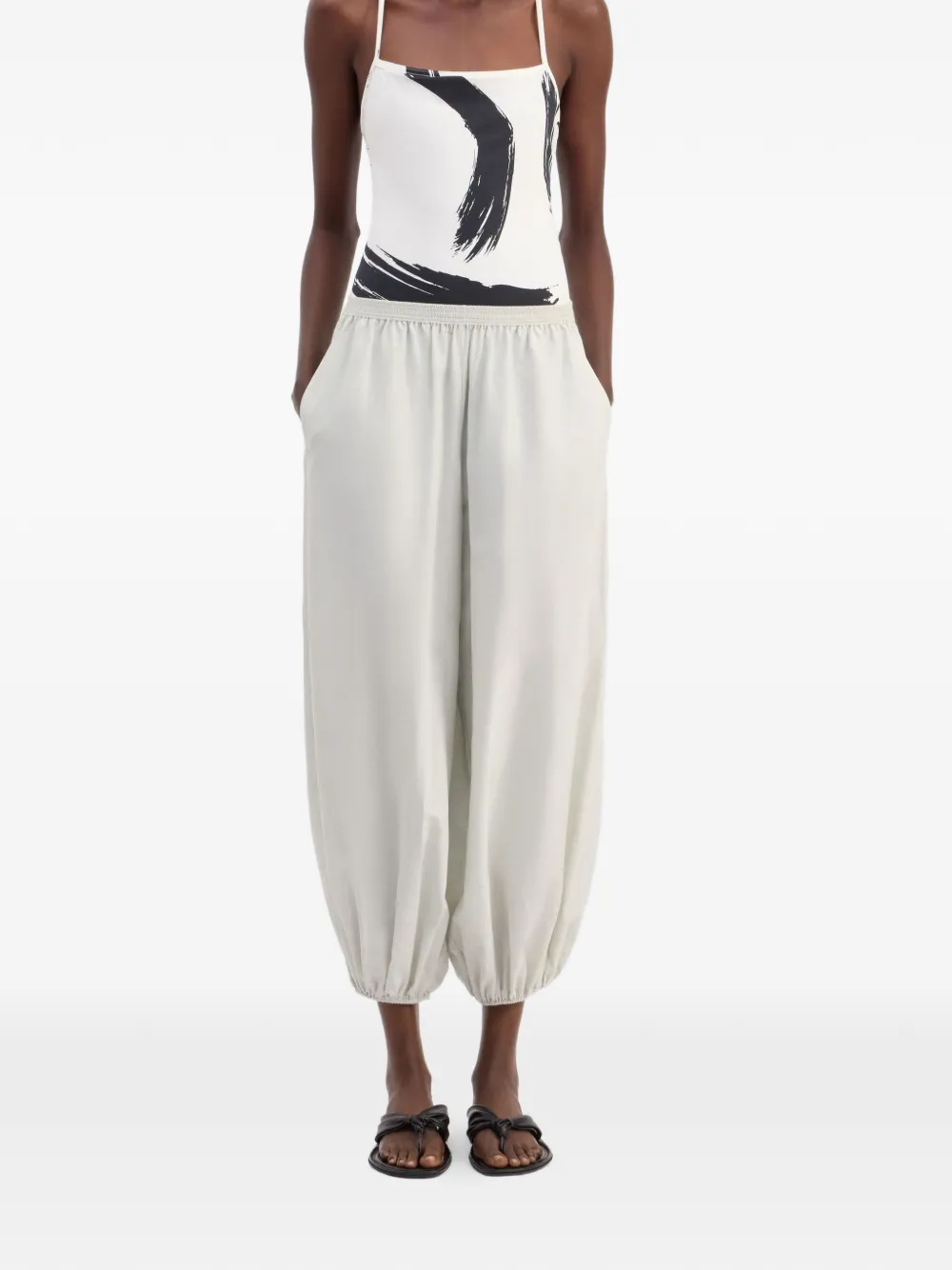 LouLou de Saison Almaya gesmockte broek Beige