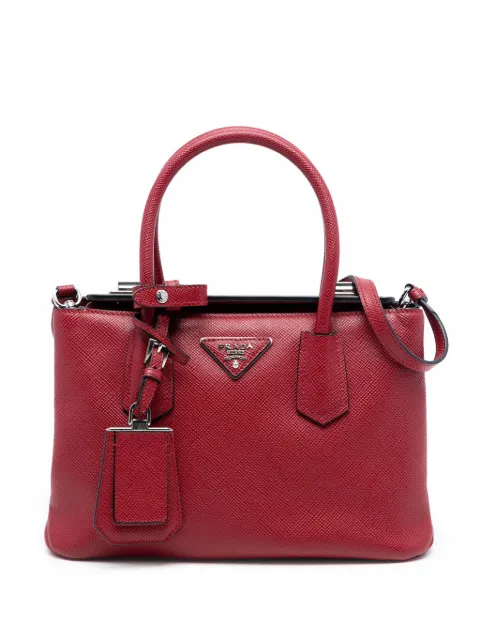 Prada Pre-Owned 2010-2025 Small Saffiano Cuir Turnlock Twin satchel