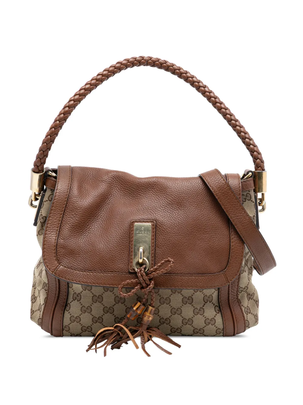 Gucci Pre-Owned 2016-2025 GG Canvas Bella Flap satchel - Marrone