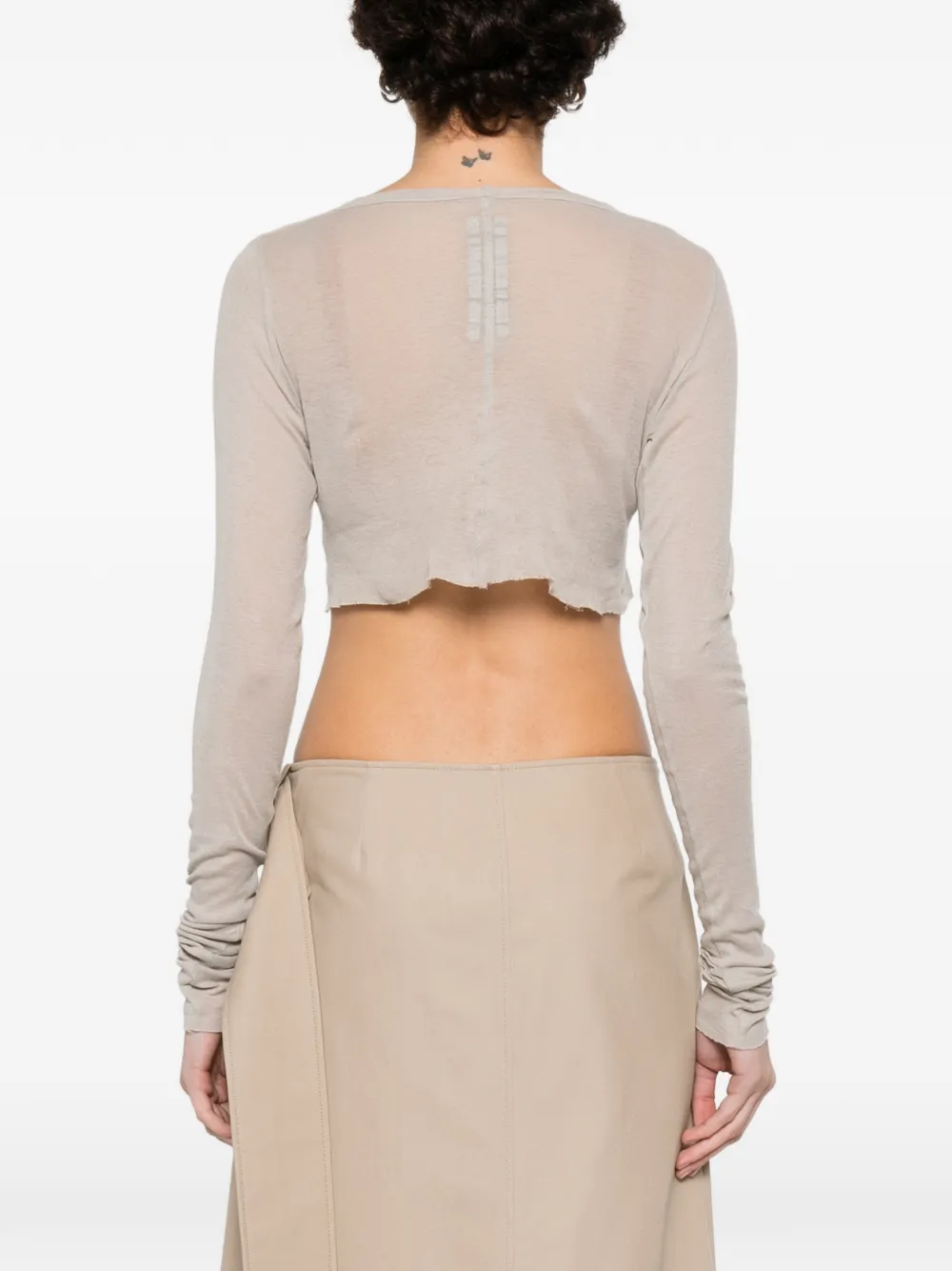 Rick Owens LS cropped top Grijs