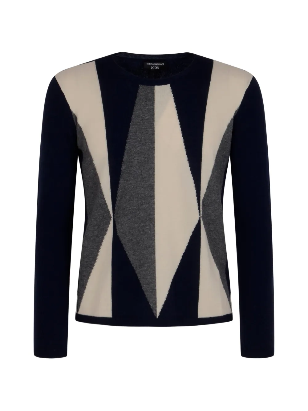Emporio Armani Icon geometric-pattern sweater - Blau