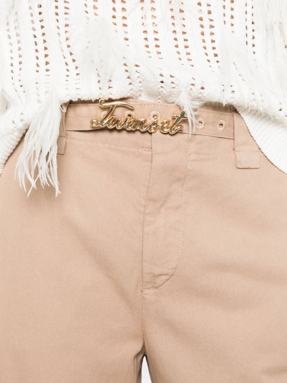 TWINSET Broek met riem Beige