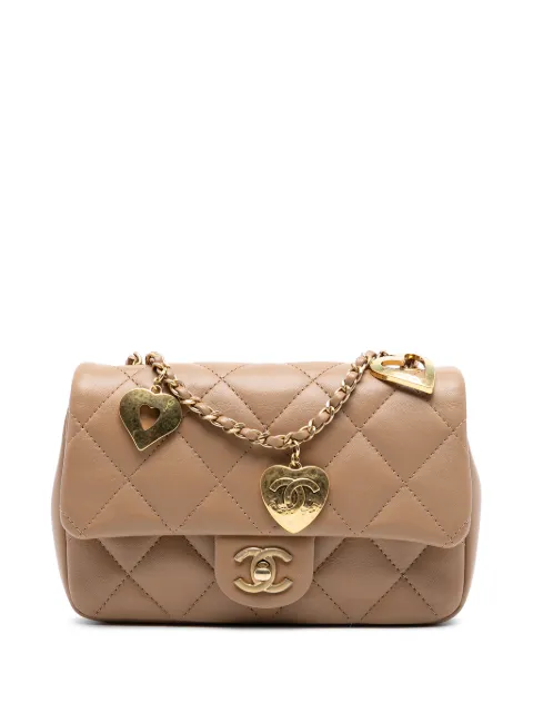 CHANEL Pre-Owned 2021-2025 Mini Rectangular Quilted Lambskin Heart Charms Flap crossbody bag