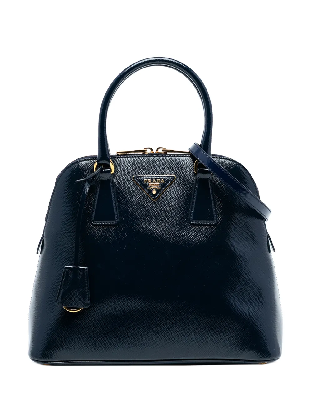 Prada Pre-Owned 2010-2025 Saffiano Vernice Dome satchel - Blu